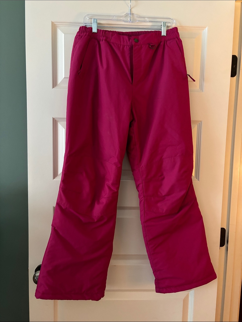 Lands End Kids Fuchsia Snow Ski Pants  Elastic Waist size 16+